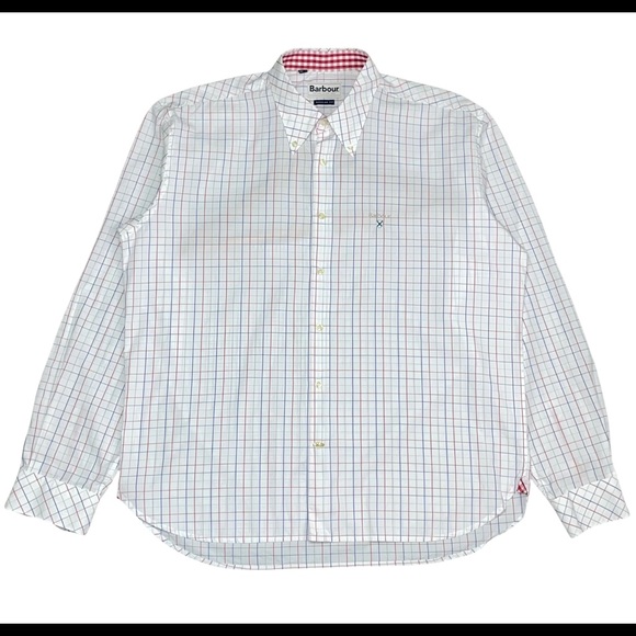 BARBOUR Men’s Collared DRESS SHIRT Reg Fit sz LARGE clean - Picture 1 of 6